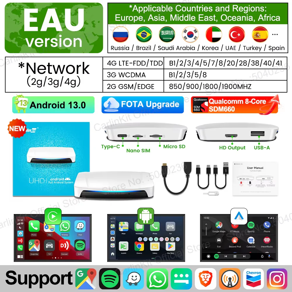 2025 New CarlinKit Android 13 CarPlay AI Box HDMI Wireless CarPlay Android Auto TV Video Box Qualcomm SDM660 8-Core Split Screen - Image 8