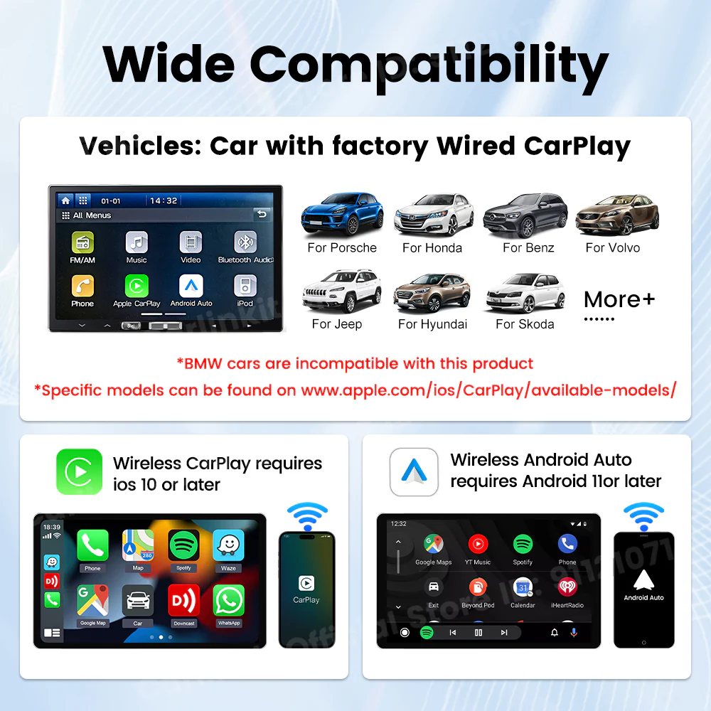 Android 11 Carlinkit Tbox Basic Netflix Ai Box Wireless Android Auto CarPlay QCM 2290 4-Cores 2G+16G For YouTube IPTV - Image 5