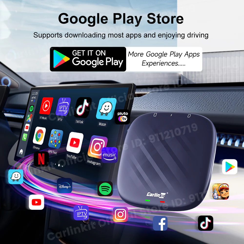 CarlinKit Android 13 Carplay Ai Box 4G+64G 8 Core Wireless Android Auto Apple Carplay Multimedia Smart Ai Box - Image 3