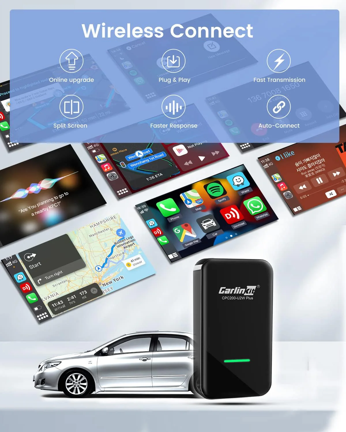 đ„đ„đ„Carlinkit 3.0 U2W Wireless carplay adapter for OEM factory wired carplay to wireless CPC200-U2W-PLUS - Image 7