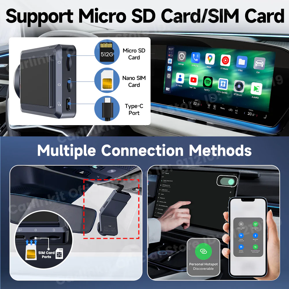CarlinKit QCM 6125 Android 13 Wireless Carplay Al Box Android Auto HD Dash Cam 1080P YouTube Netflix Google Play Mini TV Box - Image 6