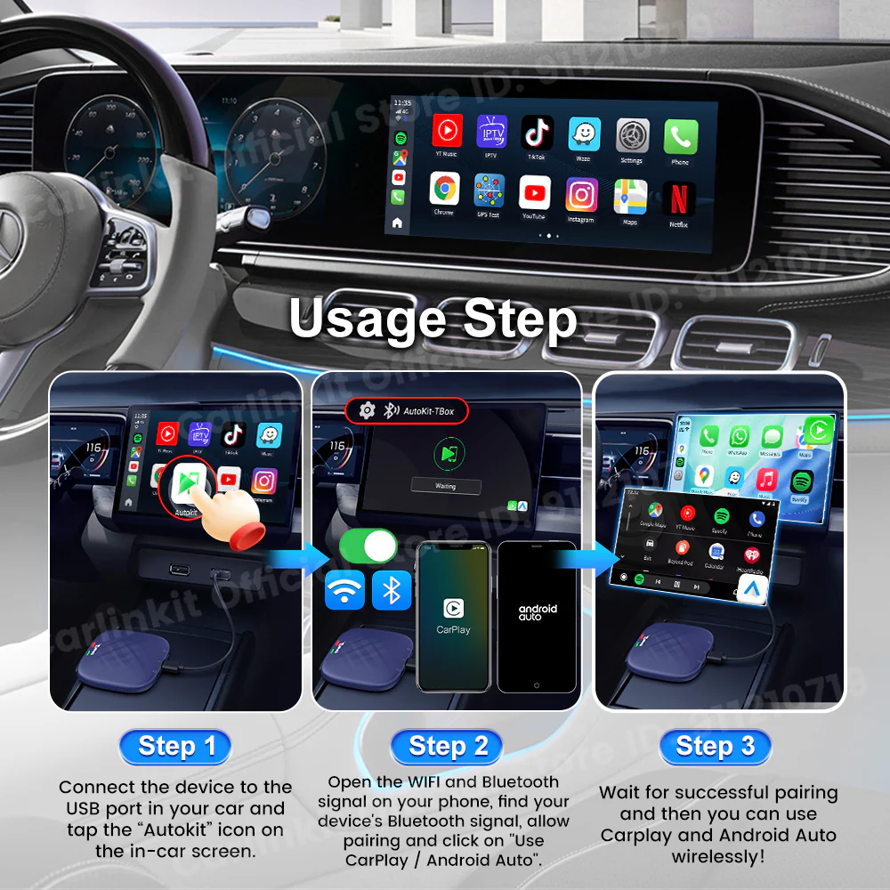 QCM6125 Android 13 8g+128g carlinkit carplay ai box plus carplay wireless android auto adapter best configuration youtube box - Image 4