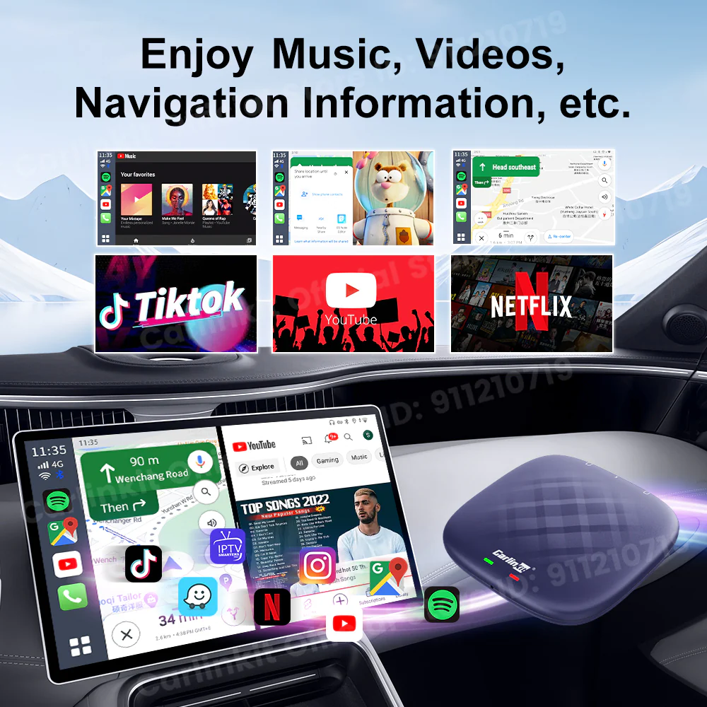 QCM6125 Android 13 8g+128g carlinkit carplay ai box plus carplay wireless android auto adapter best configuration youtube box - Image 6